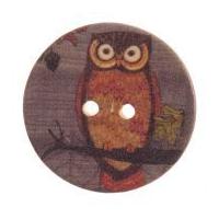 impex round owl patterned buttons brown