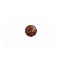 Impex Round Imitation Leather Emblem Buttons Tan Brown