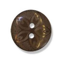 Impex Etched Flower Buttons 15mm Brown