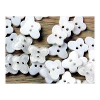 impex pearlised butterfly shape buttons white