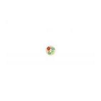 impex round printed flower buttons cream red aqua