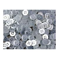 Impex Round Basic 4 Hole Shirt Buttons Pearl White