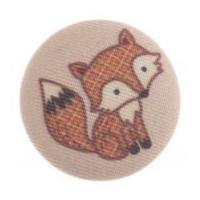 Impex Woodland Fox Fabric Covered Buttons Cream & Orange