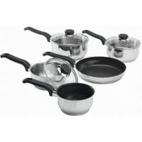 imperial ready steady cook non stick stainless steel 5 piece pan set