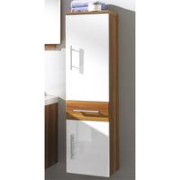 Impuls Walnut White Tall Bathroom Cabinet