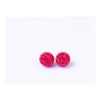 Impex Rhinestone Crystal Clay Beads Red