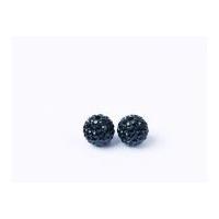 impex rhinestone crystal clay beads black