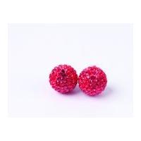 Impex Rhinestone Crystal Clay Beads Red