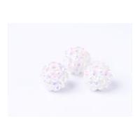 Impex Rhinestone Crystal Acrylic Beads White