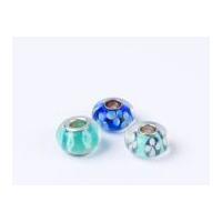 Impex A La Mode Large Hole Glass Beads Aqua Stripe Mix