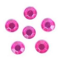 Impex Round Stick-On Diamante Jewels 6mm Cerise