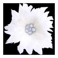 Impex Feather Flower Clip With Rhinestones