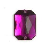 Impex Rectangular Diamante Jewels Purple