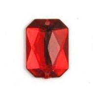 Impex Rectangular Diamante Jewels Red
