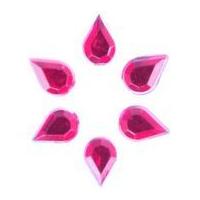 Impex Teardrop Stick-On Diamante Jewels Cerise