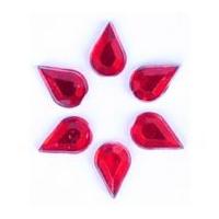 Impex Teardrop Stick-On Diamante Jewels Red