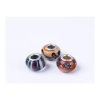 Impex A La Mode Large Hole Glass Beads Brown Swirl Mix