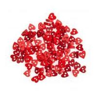 impex heart miniature buttons red