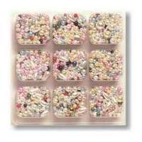 Impex Assorted Shape Plastic Pearlised Craft Beads Assorted Colours
