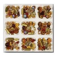 Impex Assorted Shape Glass Craft Beads Gold