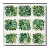 Impex Assorted Shape Glass Craft Beads Green