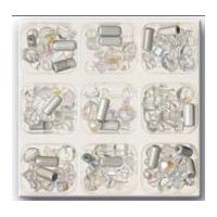 impex assorted shape glass craft beads crystal white