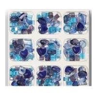 impex assorted shape glass craft beads blue lavender