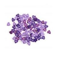 impex heart miniature buttons purple