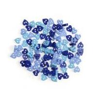 Impex Heart Miniature Buttons Blue