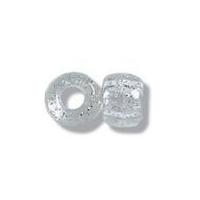Impex Plastic Large Hole Crow Beads Silver Sparkle