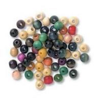 Impex Round Wood Craft Beads 10mm Assorted Colours