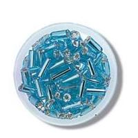 Impex Extra Value Glass Bugle Beads Ice Blue