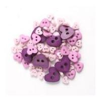 Impex Heart Shape Miniature Buttons Lilac