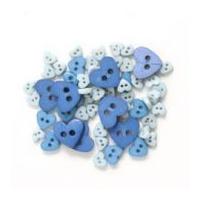 Impex Heart Shape Miniature Buttons Blue