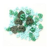 impex heart shape miniature buttons green