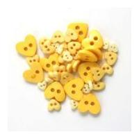 Impex Heart Shape Miniature Buttons Yellow