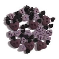 impex heart shape miniature buttons black