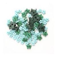 impex star shape miniature buttons green