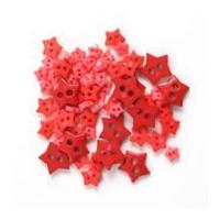 impex star shape miniature buttons red