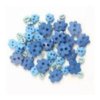 Impex Flower Shape Miniature Buttons Blue