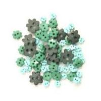 Impex Flower Shape Miniature Buttons Green