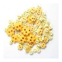 Impex Flower Shape Miniature Buttons Yellow