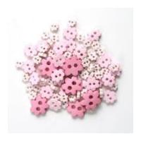 impex flower shape miniature buttons pink