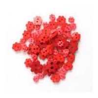 impex flower shape miniature buttons red