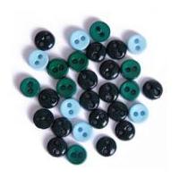 impex round shape miniature buttons green