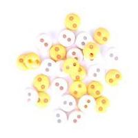 impex round shape miniature buttons yellow