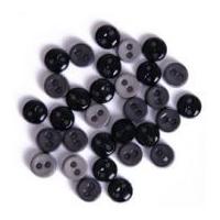 Impex Round Shape Miniature Buttons Black