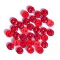 impex round shape miniature buttons red