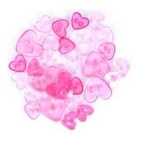 impex heart shape miniature buttons transparent pink