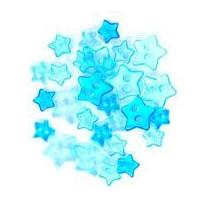 impex star shape miniature buttons transparent turquoise